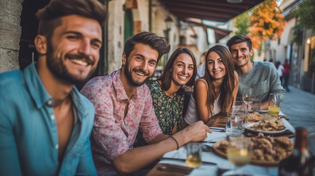 Group of friends hanging out together