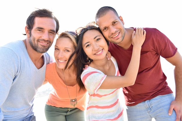 Group of friends having fun in summer