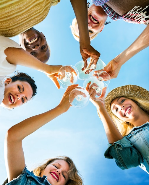 Group of friends having fun together 