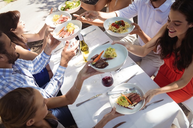 Gruppo di amici a pranzo