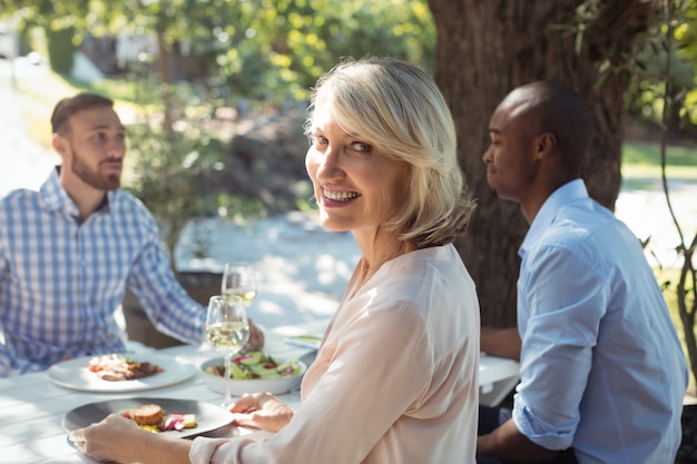 Group of friends having lunch