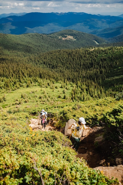 A group of friends on a hike