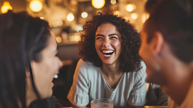 A group of friends indulging in carefree laughter and camaraderie