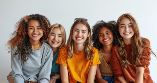 A group of friends laughing and talking together