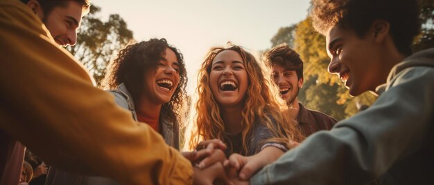 Foto un gruppo di amici in un parco