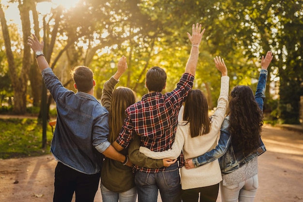 group of friends in the park
