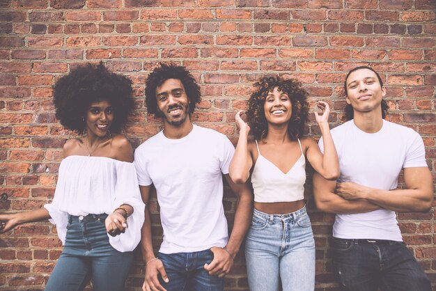 Group of friends spending time togeher in New york city