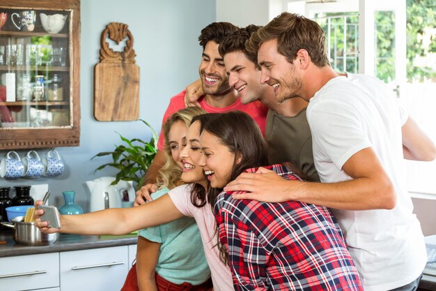 Group of friends taking a selfie