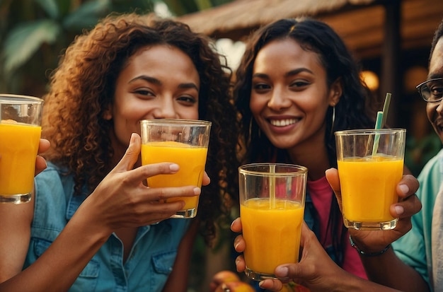 A group of friends toasting with glas