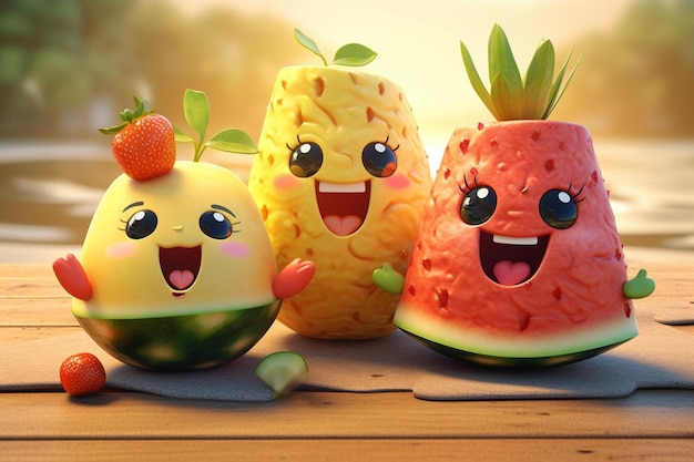 a group of fruit that are made by a friend.