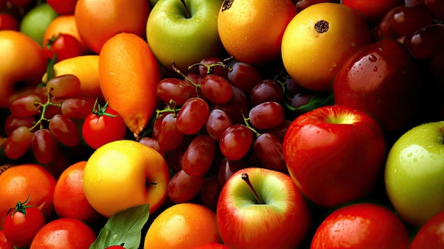 A group of fruits and vegetables