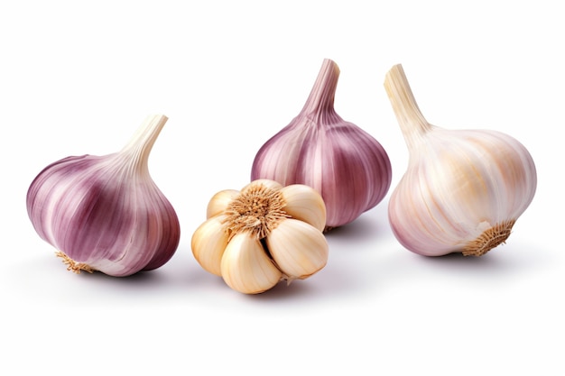 a group of garlic isolate on white background