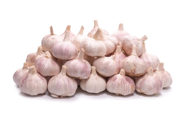 Group of garlic isolated on white