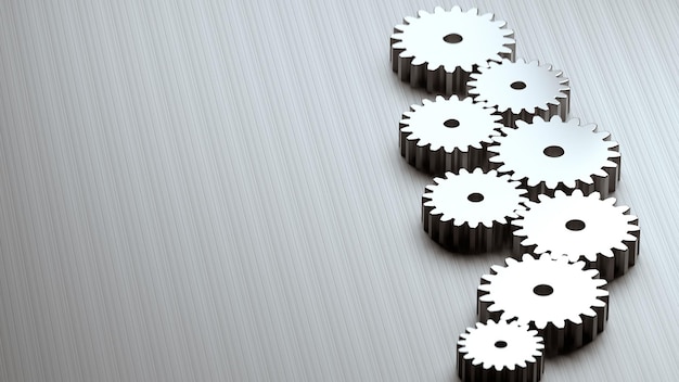 A group of gears on a wooden table