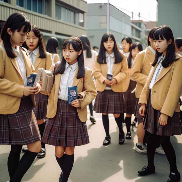 Photo a group of girls with a book in their hands