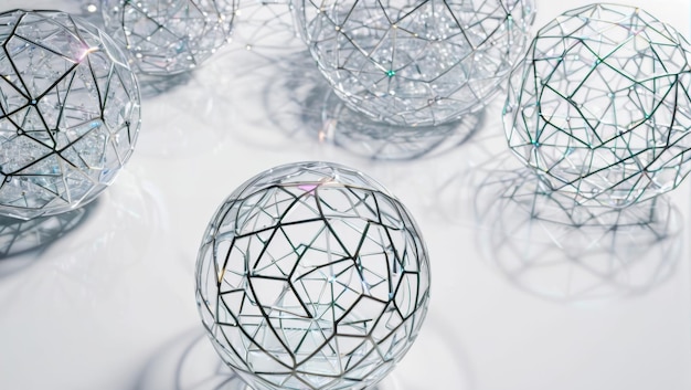 Group of Glass Balls on Table