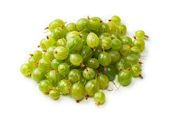 A group of gooseberries isolated on a white background