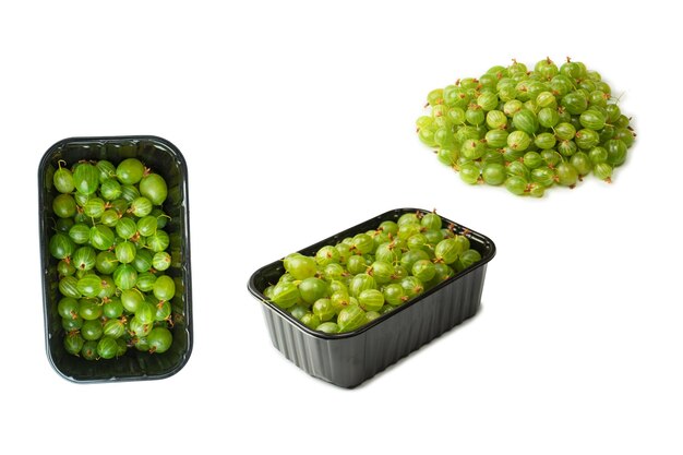 A group of gooseberries isolated on a white background