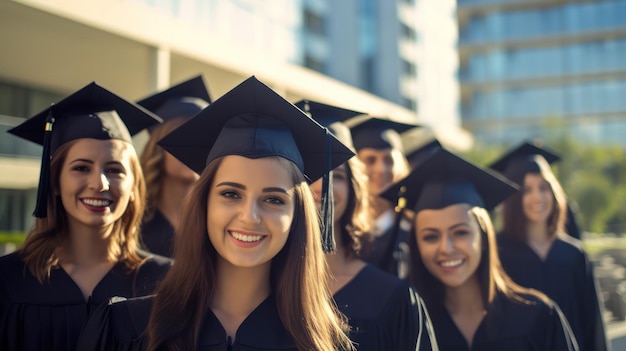 Group of graduate student smiling