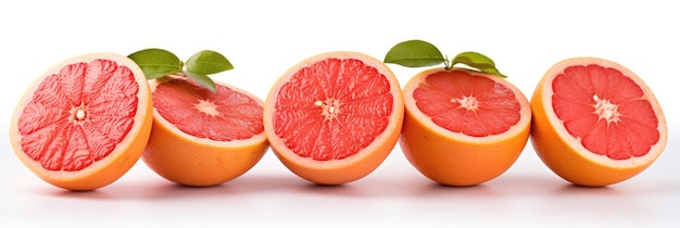 A Group Of Grapefruits Cut In Half