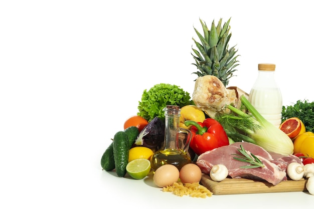 Group of grocery isolated on white background