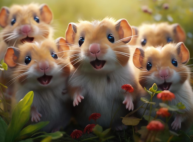 A group of hamsters