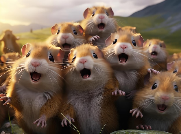 A group of hamsters