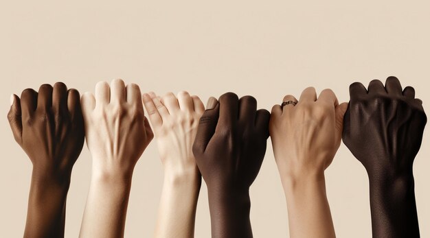 Photo a group of hands holding up a sign that sayspeaceon it