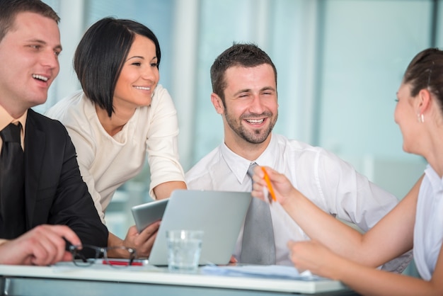 Group of happy business people