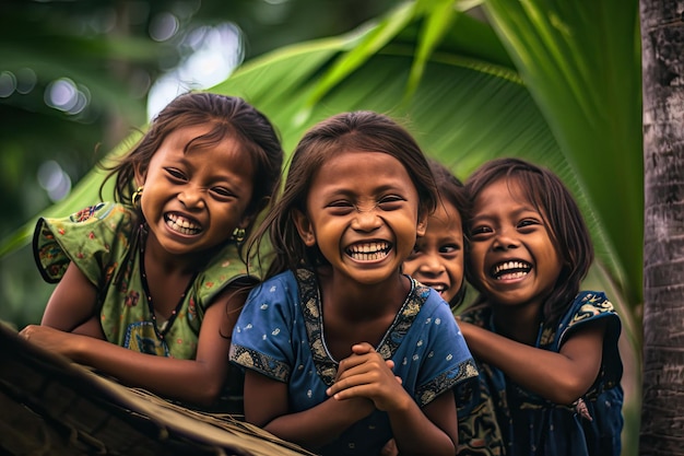 Group of happy kids