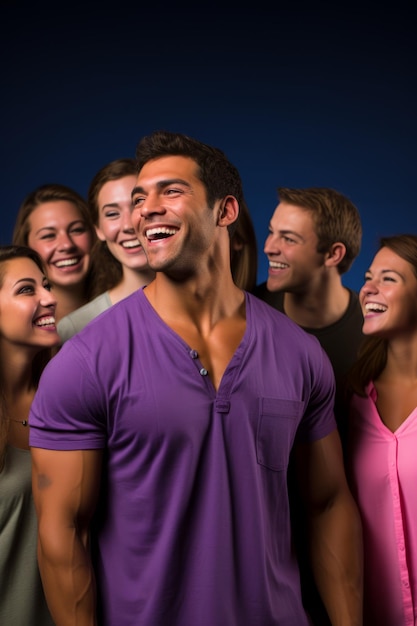 Group of happy young friends laughing together