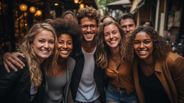 group of happy young people