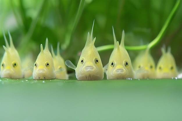 Photo group of hatchetfish in serene tranquility