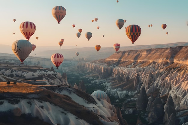 Group of Hot Air Balloons Flying in the Sky