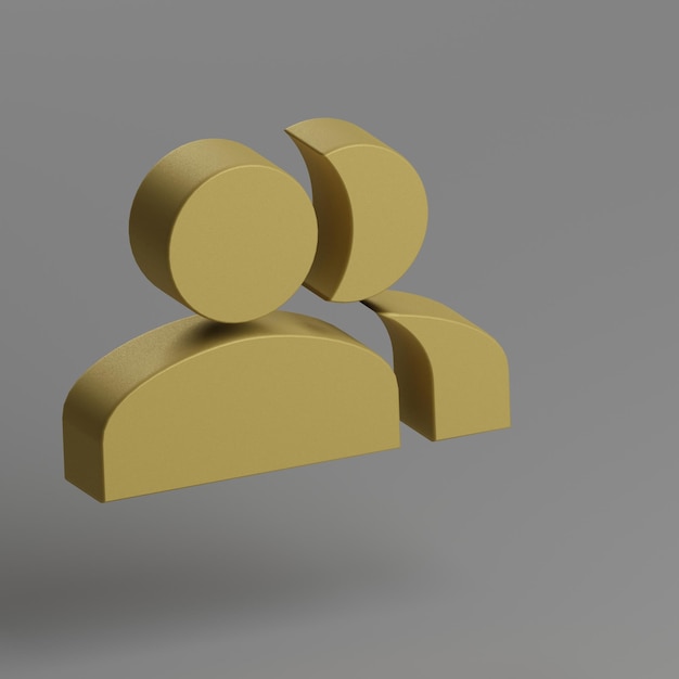 グループ アイコン グループ シンボル ソーシャル アイコン グレー 背景 3D レンダリング イラスト