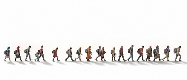 Photo a group of individuals walking over