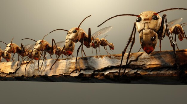 Photo group of insects on wooden table