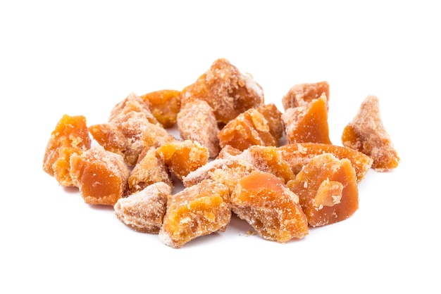 group of jaggery on white background