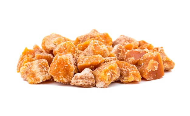 group of jaggery on white background
