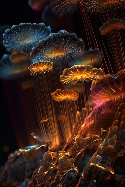 a group of jellyfish are shown in a picture