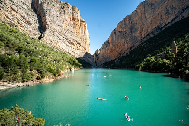 Photo group of kayaks at the canyon