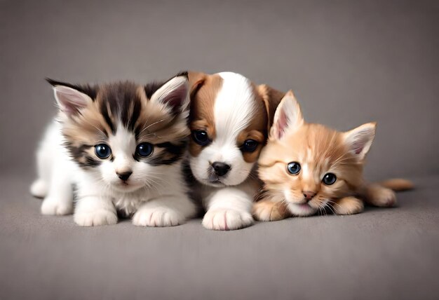 a group of kittens laying next to each other