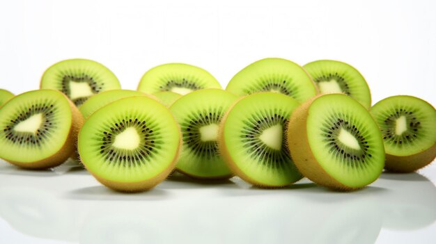 a group of kiwi slices sitting on top of each other