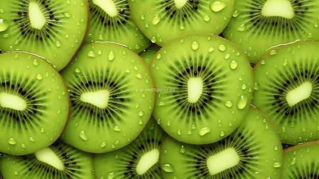 Photo a group of kiwi slices