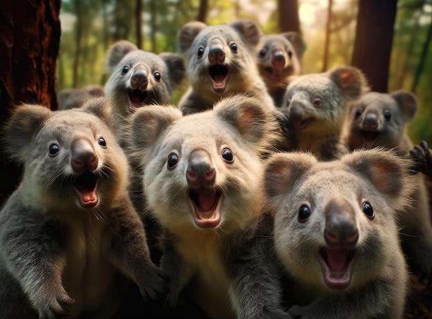 A group of koalas