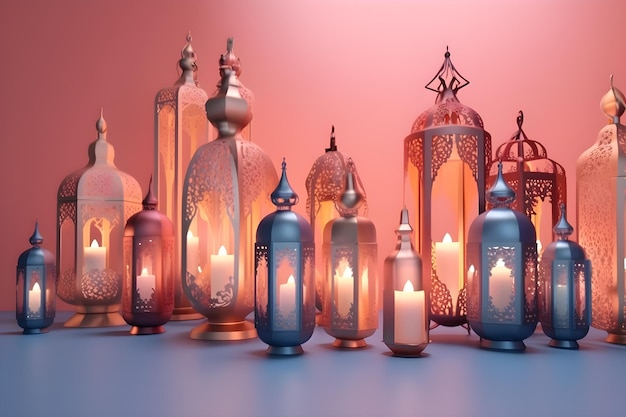 A group of lanterns with the words eid on the bottom.