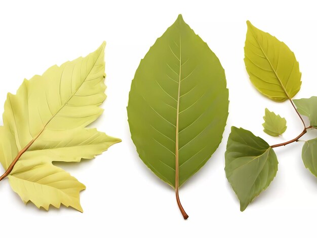 Photo a group of leaves that are from the collection of autumn