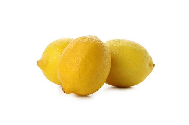 Group of lemons isolated on white