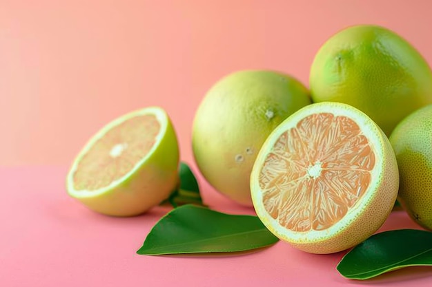 Group of Limes on Pink Surface
