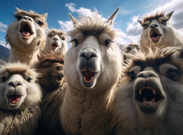 A group of llamas